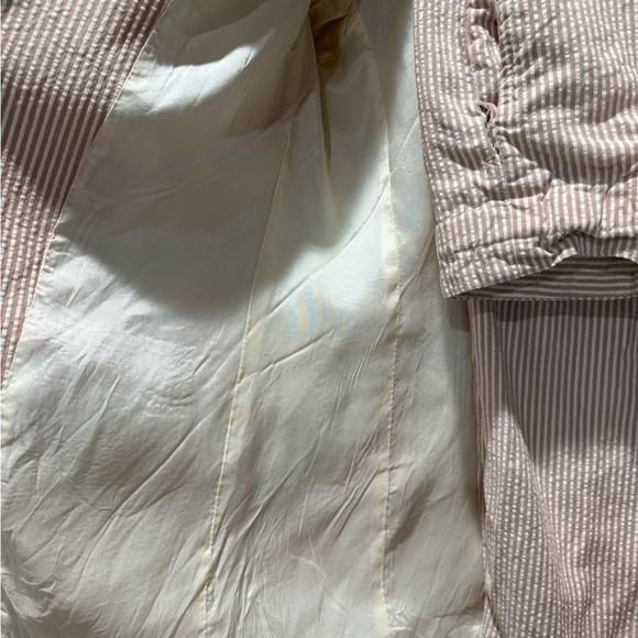 Linen Two-Piece Blazer & Pant Set | Neutral Stripe | Lightweight Summer Suit - Picture 5 of 9